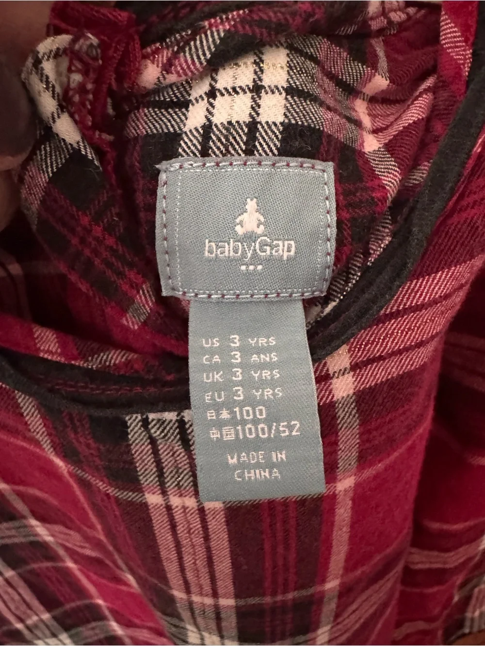 GAP Baby Red and Black Plaid Shirt Dress
